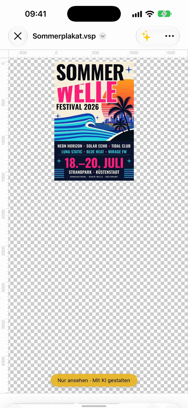 iPhone: das Summer-Wave-Poster, gerade im KI-Bereich fertiggestellt