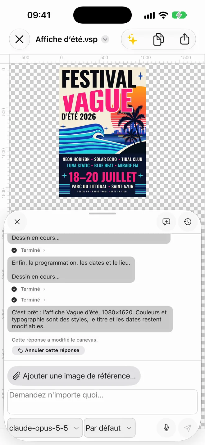 iPhone&nbsp;: l'affiche Summer Wave tout juste terminée dans le panneau IA